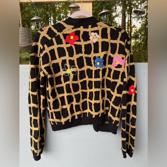 Nordstrom by Cristina Martinez Cotton Cashmere Floral Cardigan Size XS - Picture 3 of 5